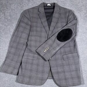 Jos A. Bank Traveler Sport Coat Blazer Mens 42R Tailored Gray Check Travel Tech